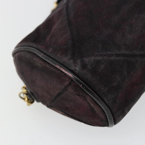 CHANEL Chain Shoulder Bag Suede Purple CC Auth bs10550