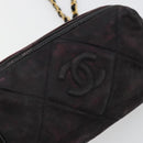 CHANEL Chain Shoulder Bag Suede Purple CC Auth bs10550-10