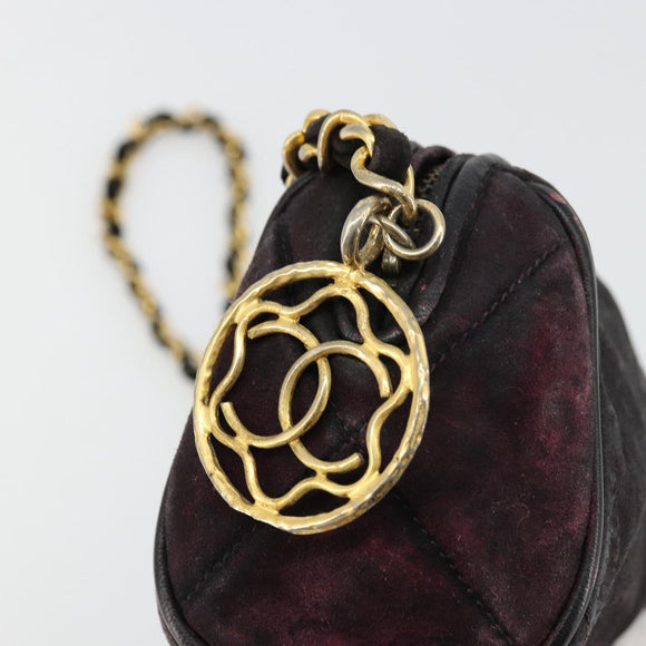 CHANEL Chain Shoulder Bag Suede Purple CC Auth bs10550