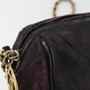 CHANEL Chain Shoulder Bag Suede Purple CC Auth bs10550-11