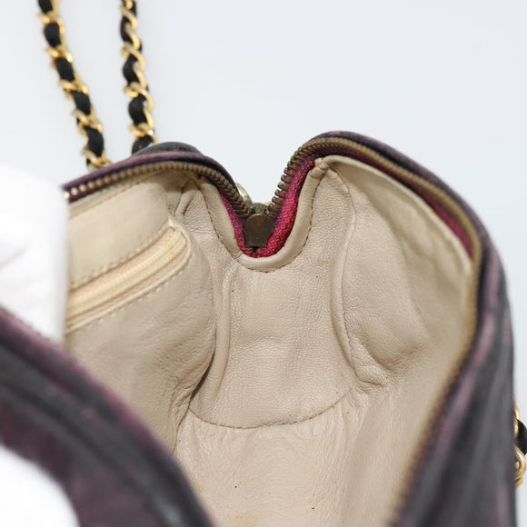 CHANEL Chain Shoulder Bag Suede Purple CC Auth bs10550