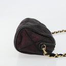 CHANEL Chain Shoulder Bag Suede Purple CC Auth bs10550-3
