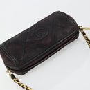 CHANEL Chain Shoulder Bag Suede Purple CC Auth bs10550-6