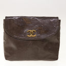 CHANEL Tote Bag Patent leather Brown CC Auth bs10555-19