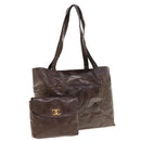 CHANEL Tragetasche Lackleder Braun CC Auth bs10555-1