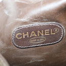 CHANEL Tote Bag Patent leather Brown CC Auth bs10555-21