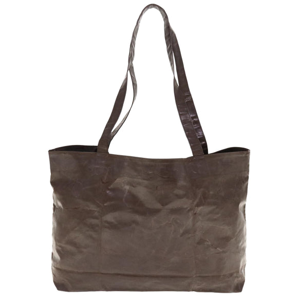 CHANEL Tote Bag Patent leather Brown CC Auth bs10555