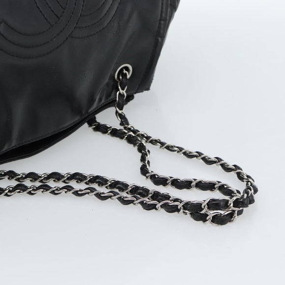 CHANEL Chain Shoulder Bag Patent leather Black CC Auth bs10600