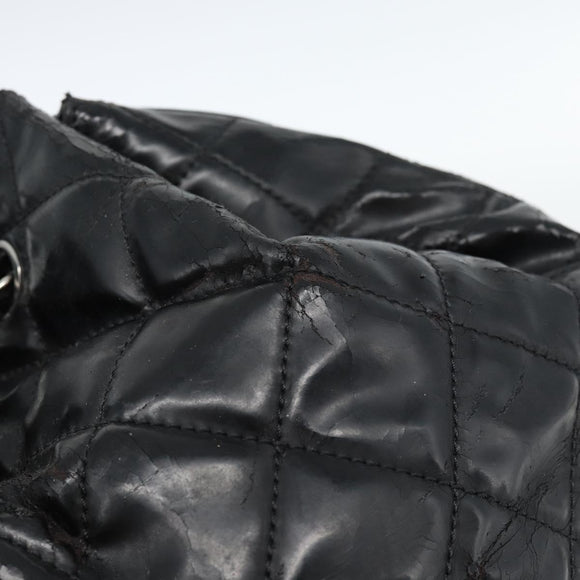 CHANEL Chain Shoulder Bag Patent leather Black CC Auth bs10600