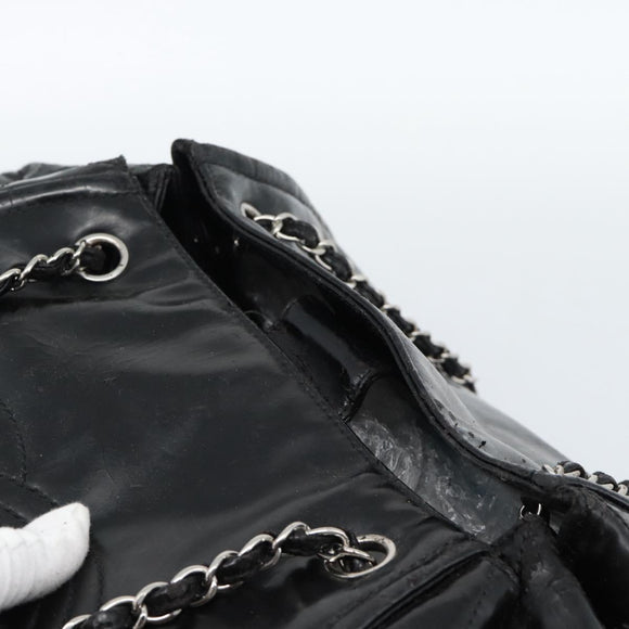 CHANEL Chain Shoulder Bag Patent leather Black CC Auth bs10600
