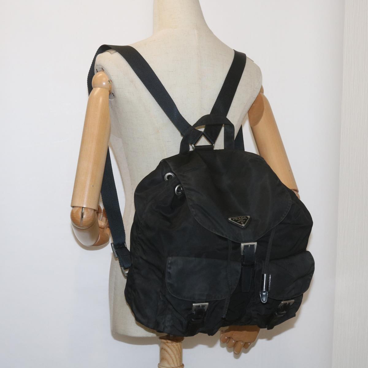 PRADA Backpack Nylon Black Auth bs10604