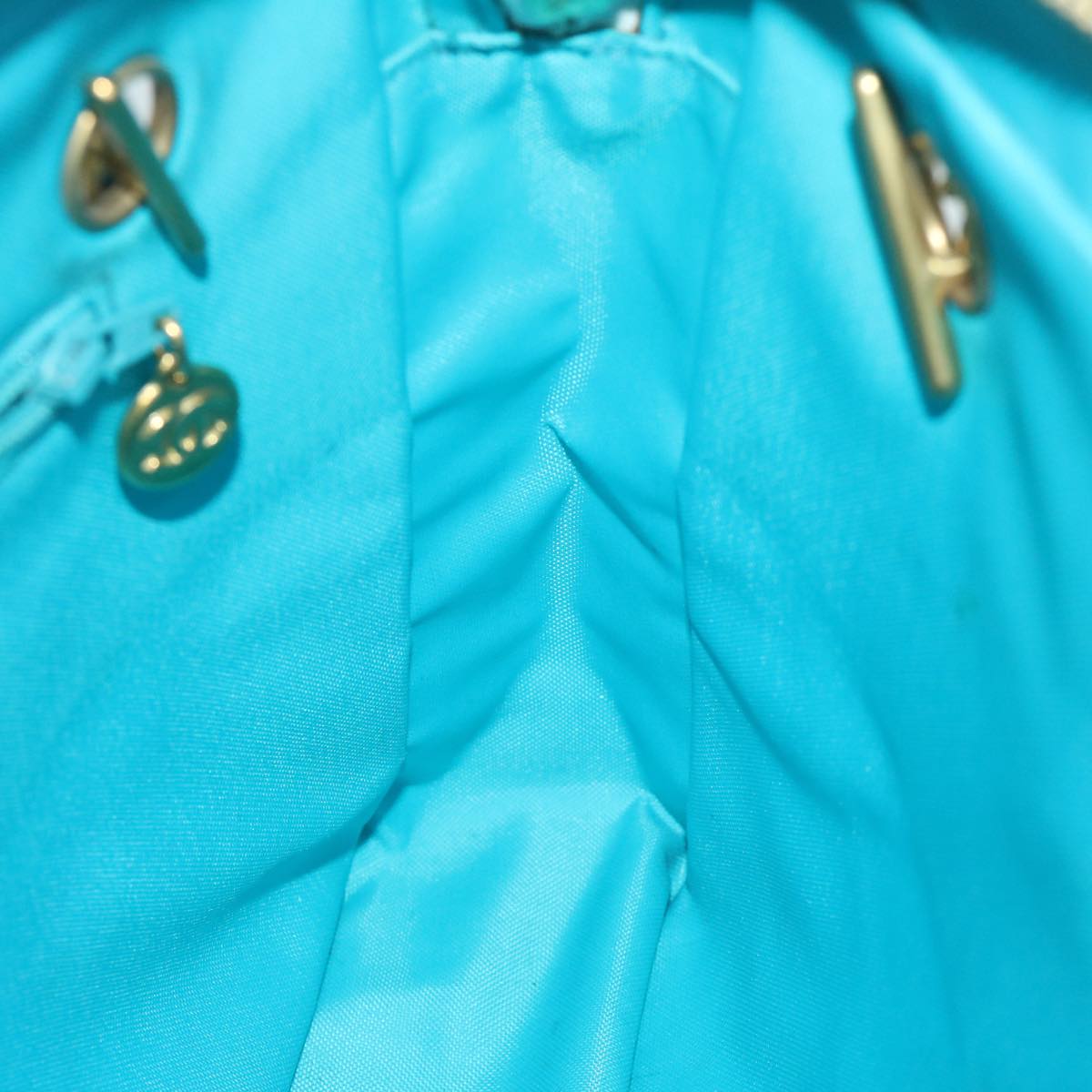 CHANEL Matelasse Chain Shoulder Bag Canvas Turquoise Blue CC Auth bs10627