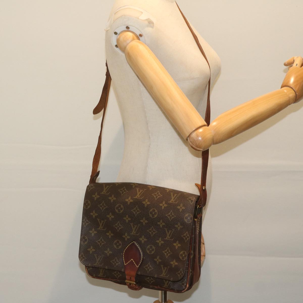 LOUIS VUITTON Monogram Cartouchiere GM Shoulder Bag M51252 LV Auth bs10642