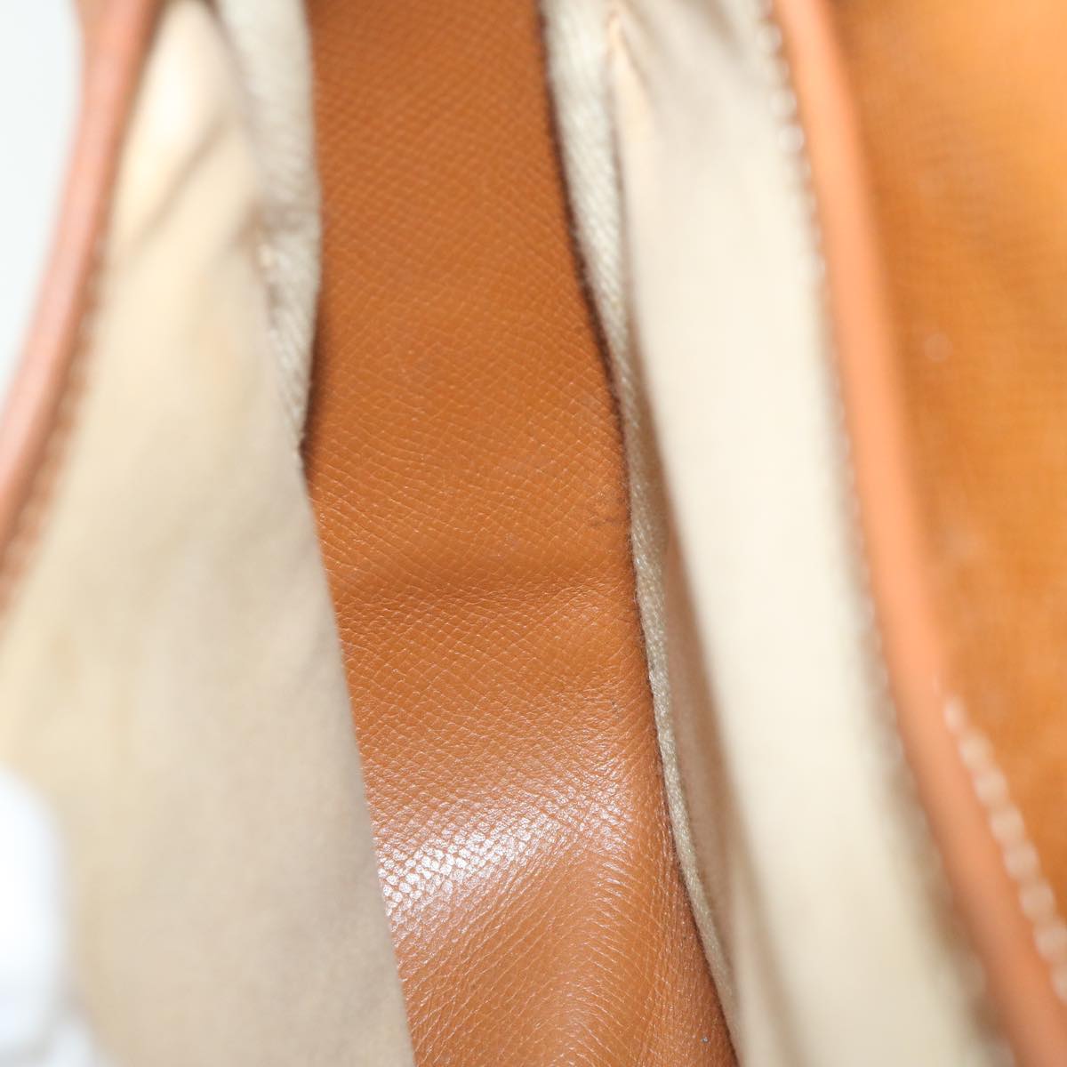 HERMES Noumea Shoulder Bag Leather Brown Auth bs10684