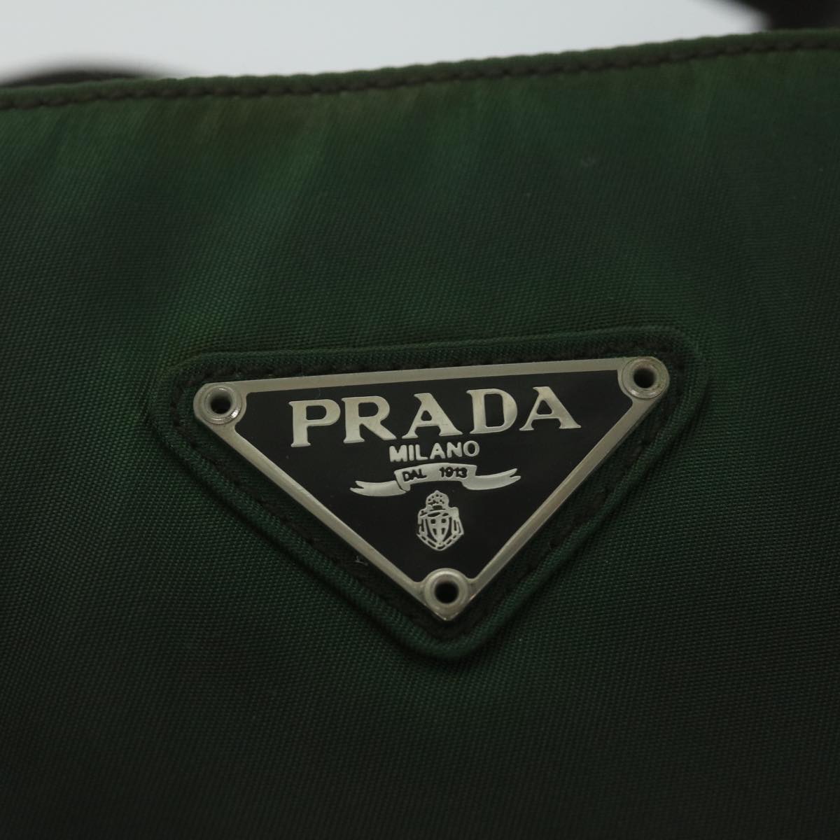 PRADA Shoulder Bag Nylon Green Auth bs10689