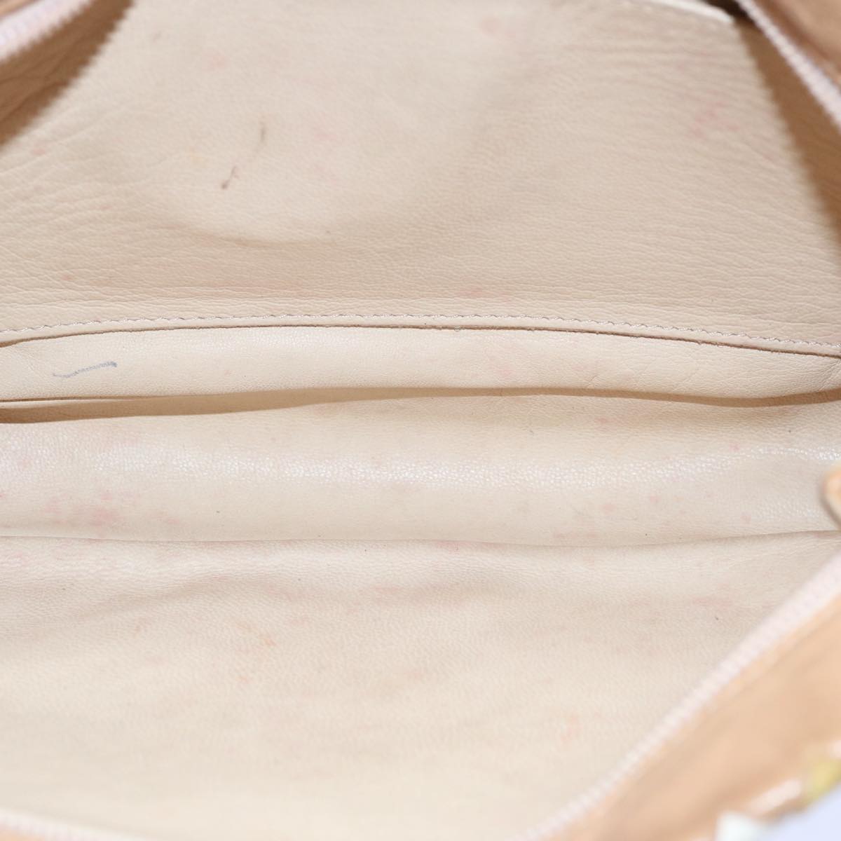 BOTTEGAVENETA INTRECCIATO Shoulder Bag Leather Beige Auth bs10706