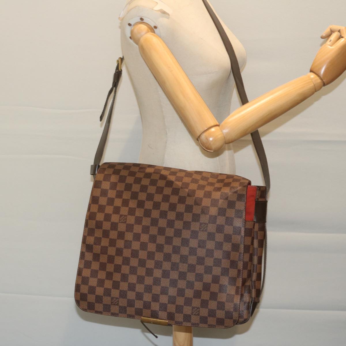 LOUIS VUITTON Damier Ebene Bastille Shoulder Bag N45258 LV Auth bs10712