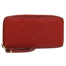 LOUIS VUITTON Monogram Empreinte Zippy Wallet Red M63691 LV Auth bs10719-1