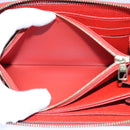 LOUIS VUITTON Monogram Empreinte Zippy Wallet Red M63691 LV Auth bs10719-11