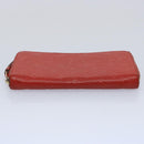 LOUIS VUITTON Monogram Empreinte Zippy Wallet Red M63691 LV Auth bs10719-6