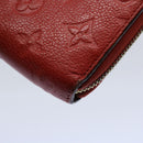 LOUIS VUITTON Monogram Empreinte Zippy Wallet Red M63691 LV Auth bs10719-7