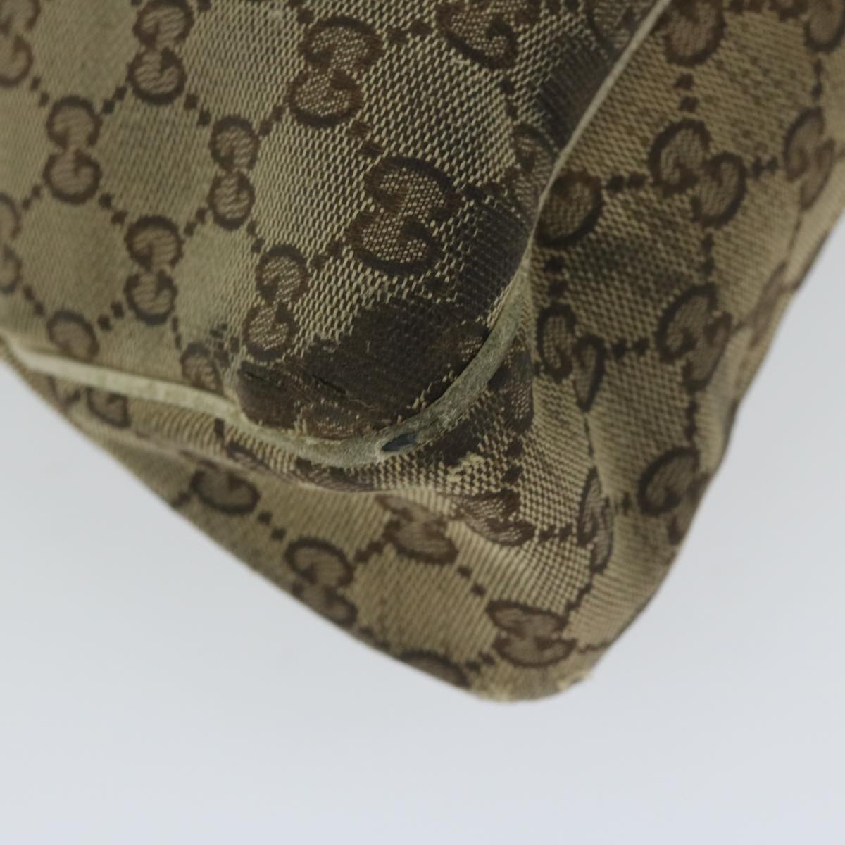 GUCCI GG Canvas Shoulder Bag Beige 121023 Auth bs10730