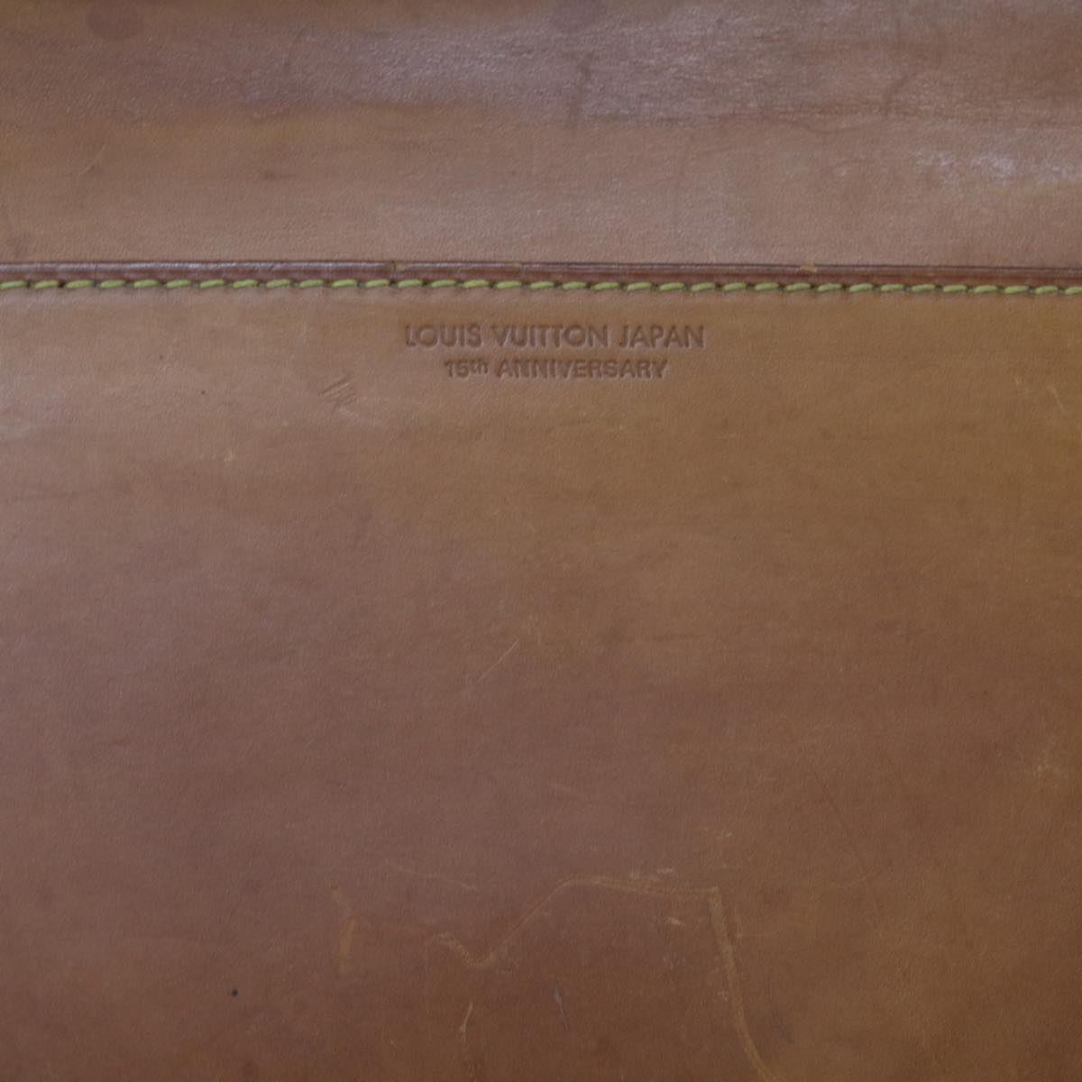 LOUIS VUITTON Nomad Leather Serviette Kourad Business Bag Beige LV Auth bs10773