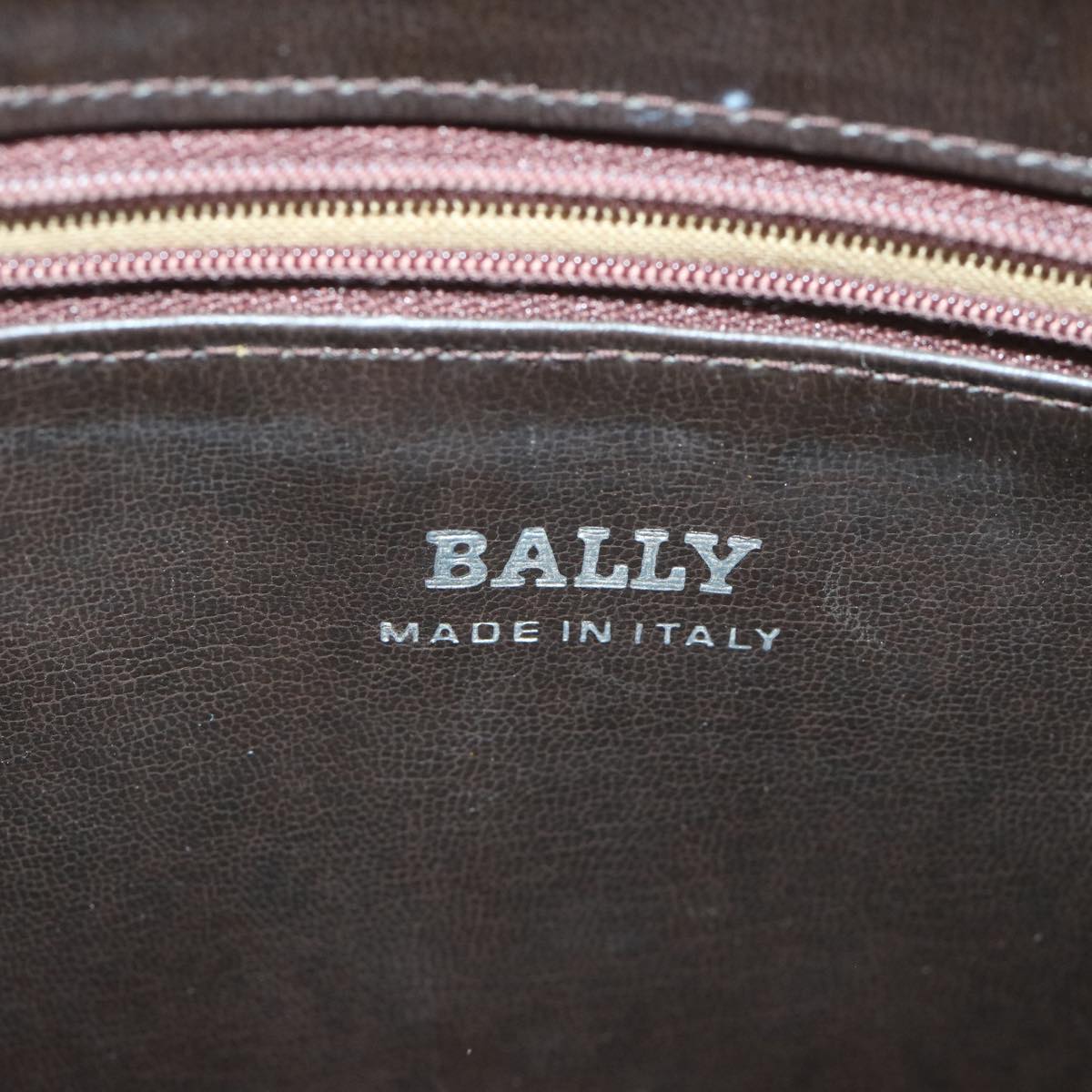 BALLY Hand Bag Leather Brown Auth bs10774