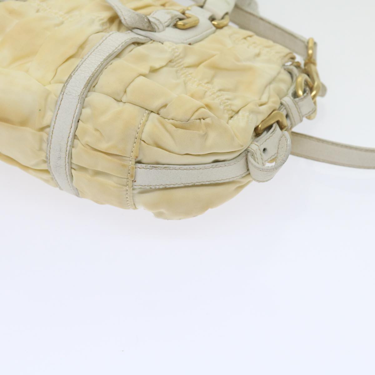 PRADA Hand Bag Nylon 2way White Auth bs10794