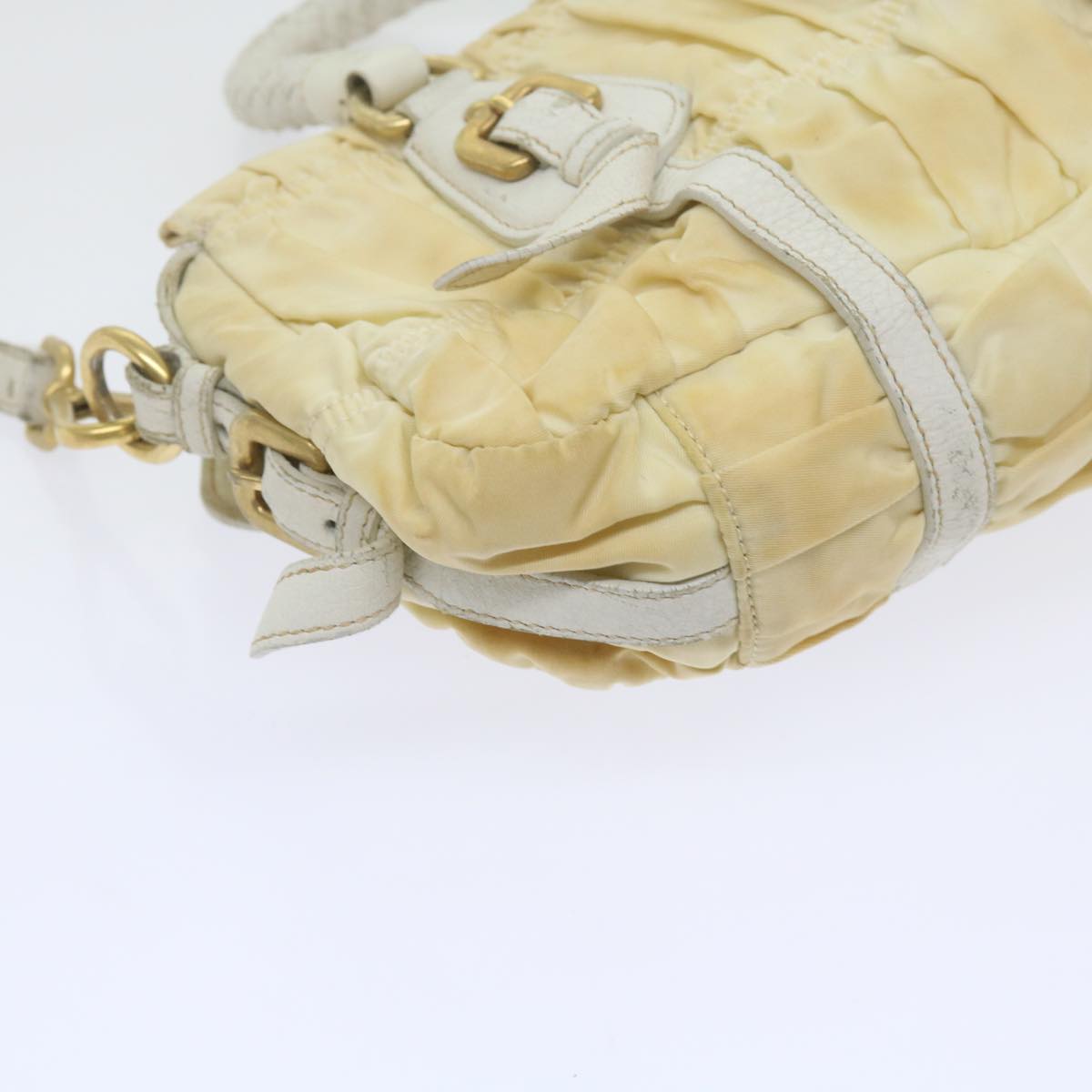 PRADA Hand Bag Nylon 2way White Auth bs10794