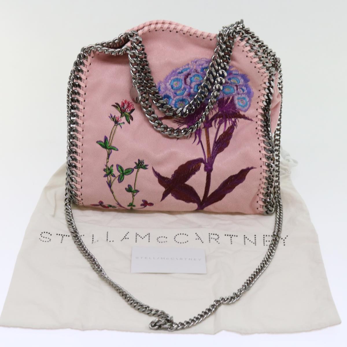 Stella MacCartney Chain Falabella Shoulder Bag polyester Pink Auth bs10808