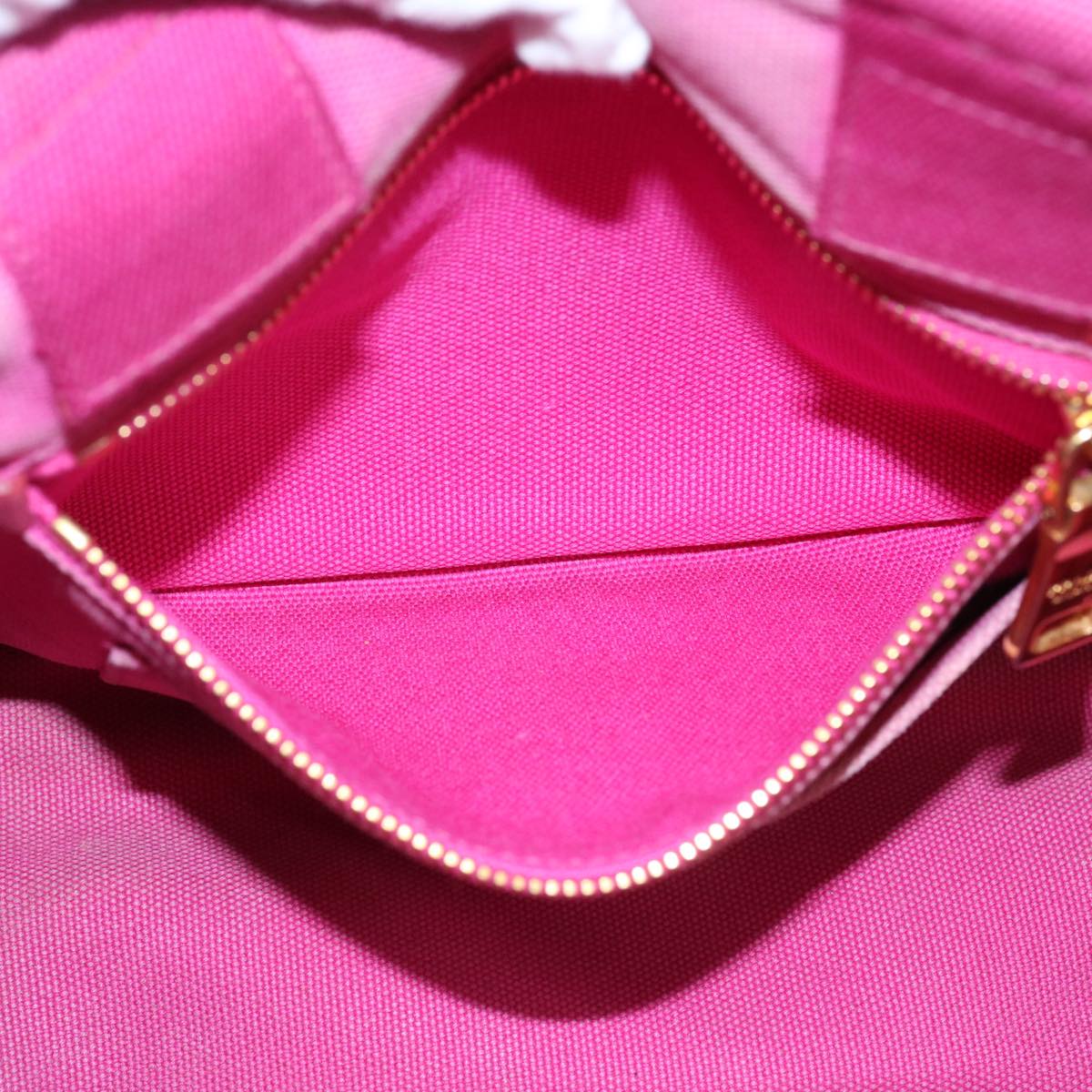 PRADA Canapa PM Hand Bag Canvas Pink Auth bs10834