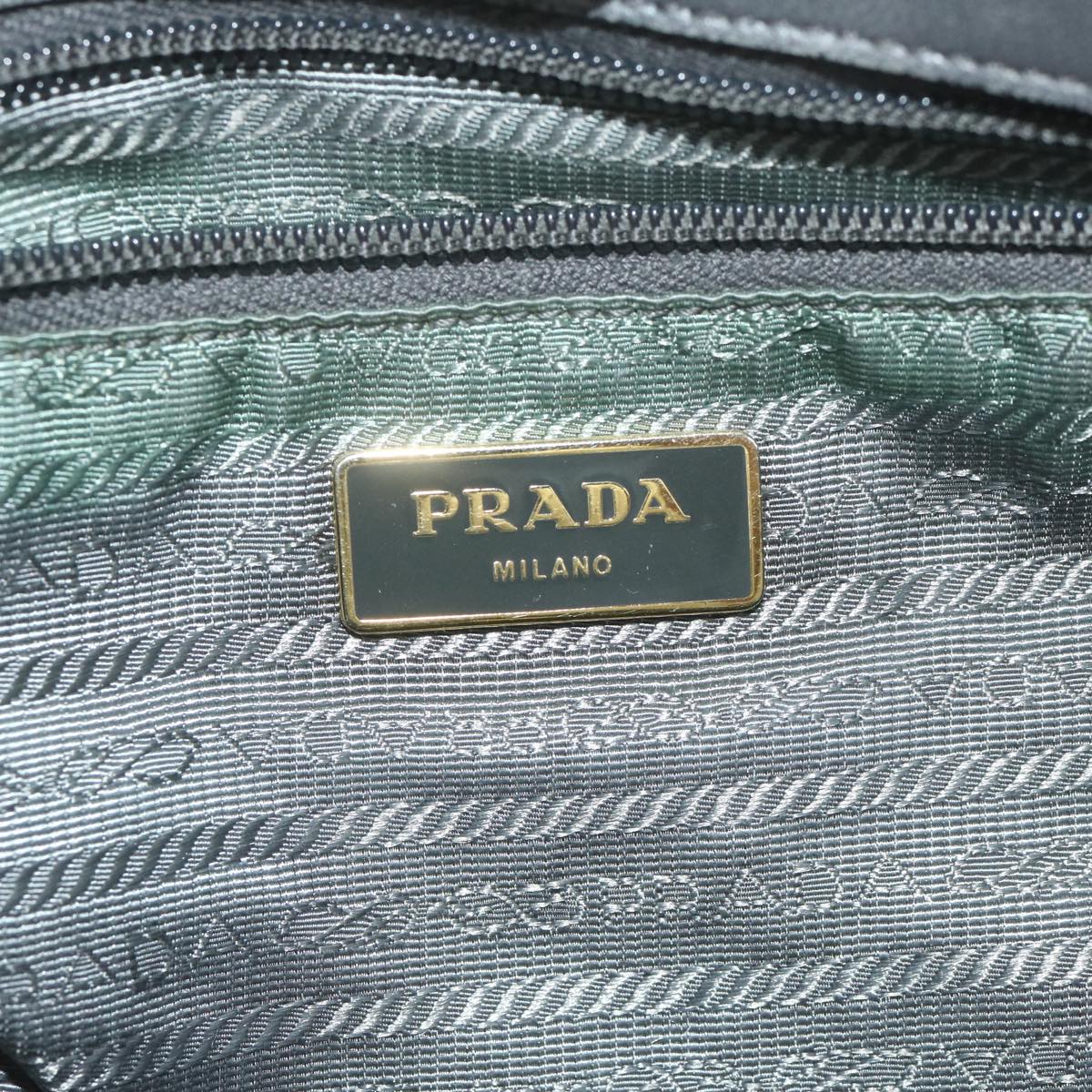 PRADA Hand Bag Nylon Gray Auth bs10846