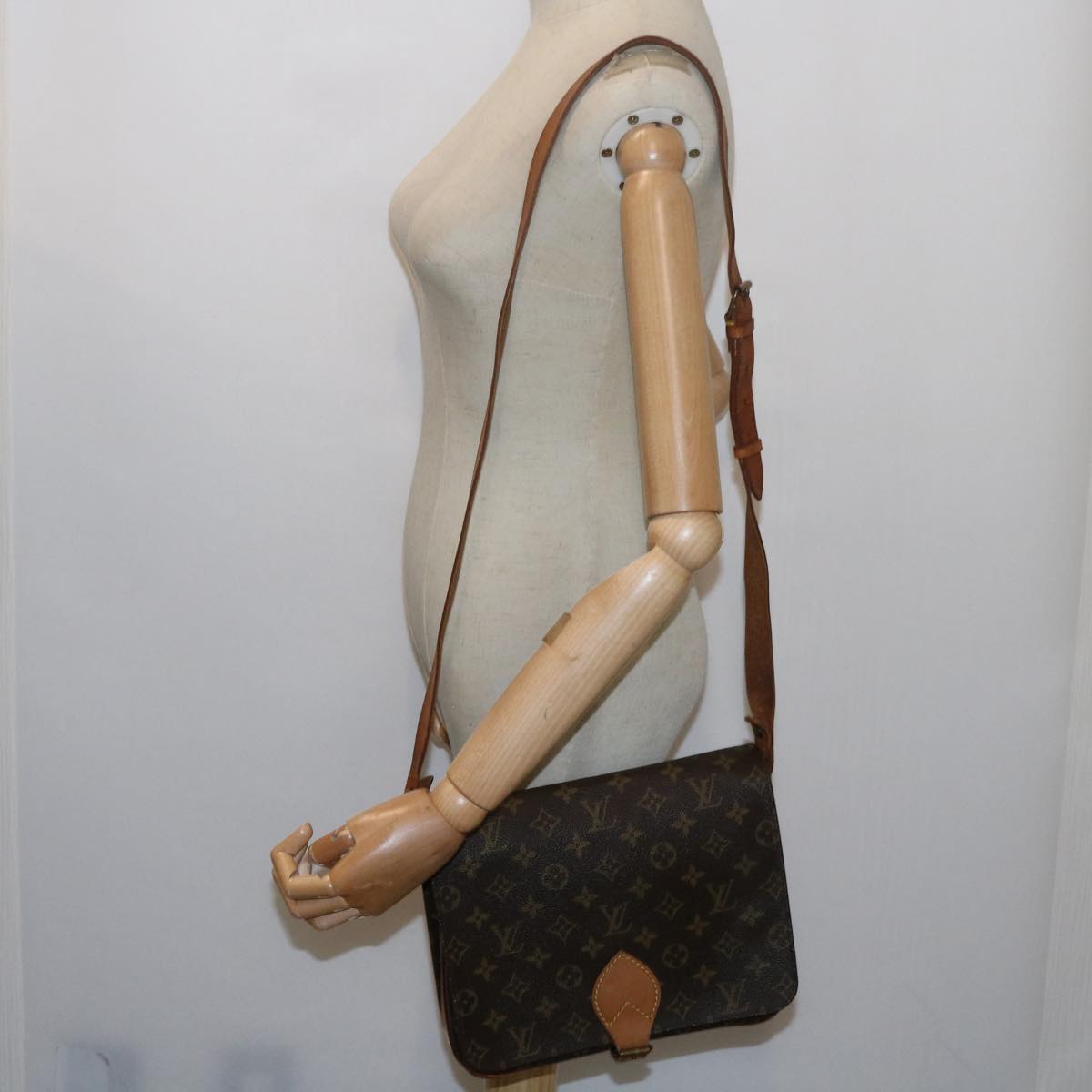 LOUIS VUITTON Monogram Cartouchiere GM Shoulder Bag M51252 LV Auth bs10864