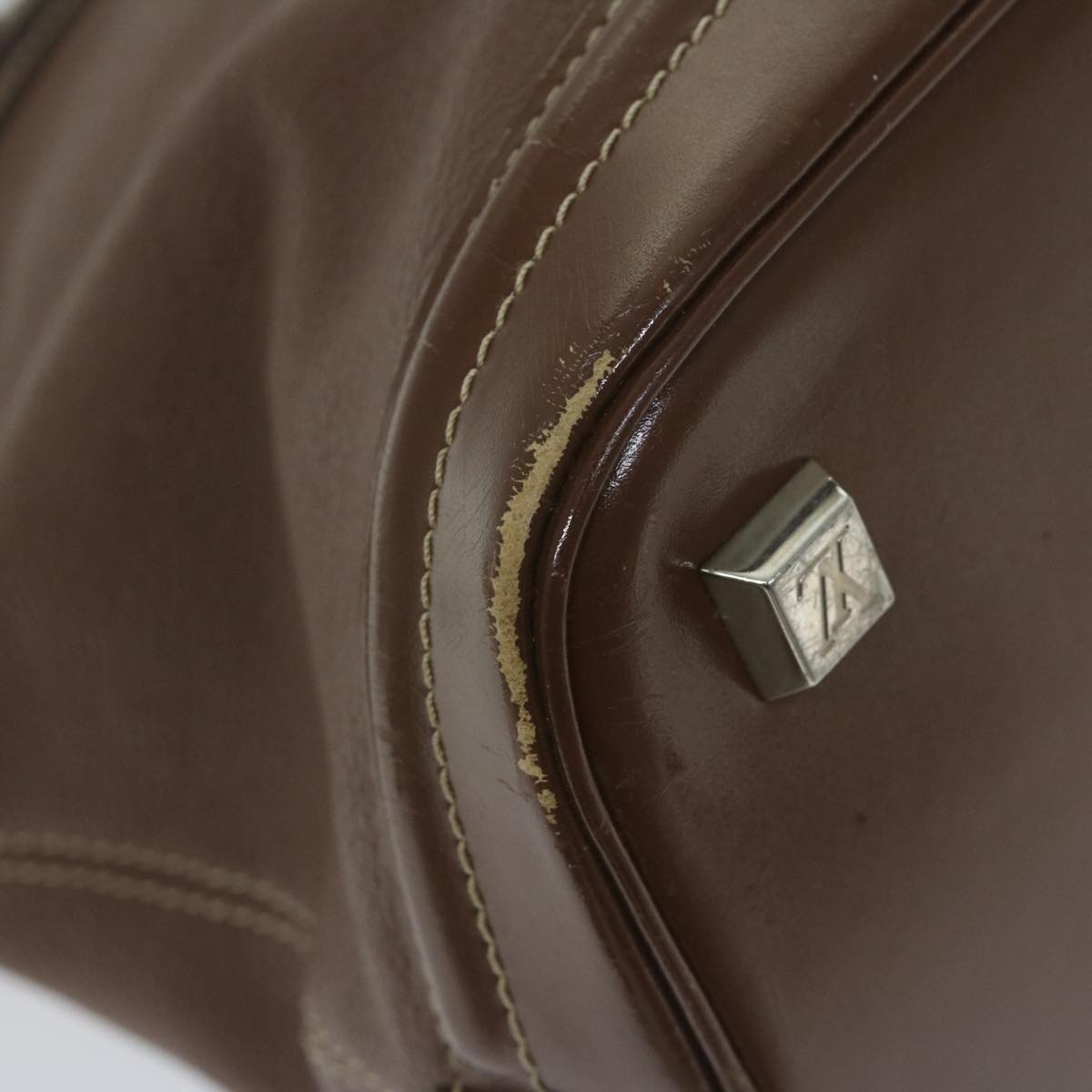 LOUIS VUITTON Suhari Lockit PM Hand Bag Leather Brown M91889 LV Auth bs10903