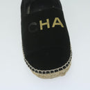 CHANEL Pumps Shoes Velor 38 Black CC Auth bs10973-13