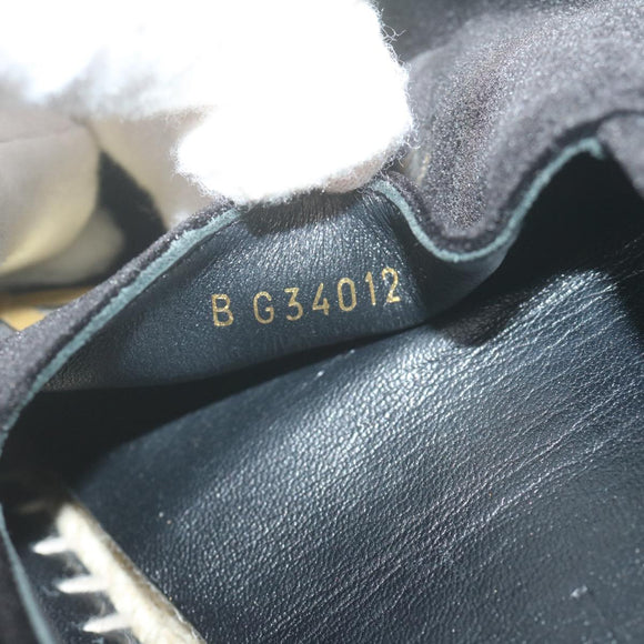 CHANEL Pumps Shoes Velor 38 Black CC Auth bs10973