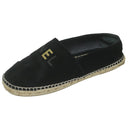 CHANEL Pumps Shoes Velor 38 Black CC Auth bs10973-3