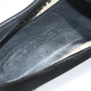 CHANEL Pumps Shoes Velor 38 Black CC Auth bs10973-9