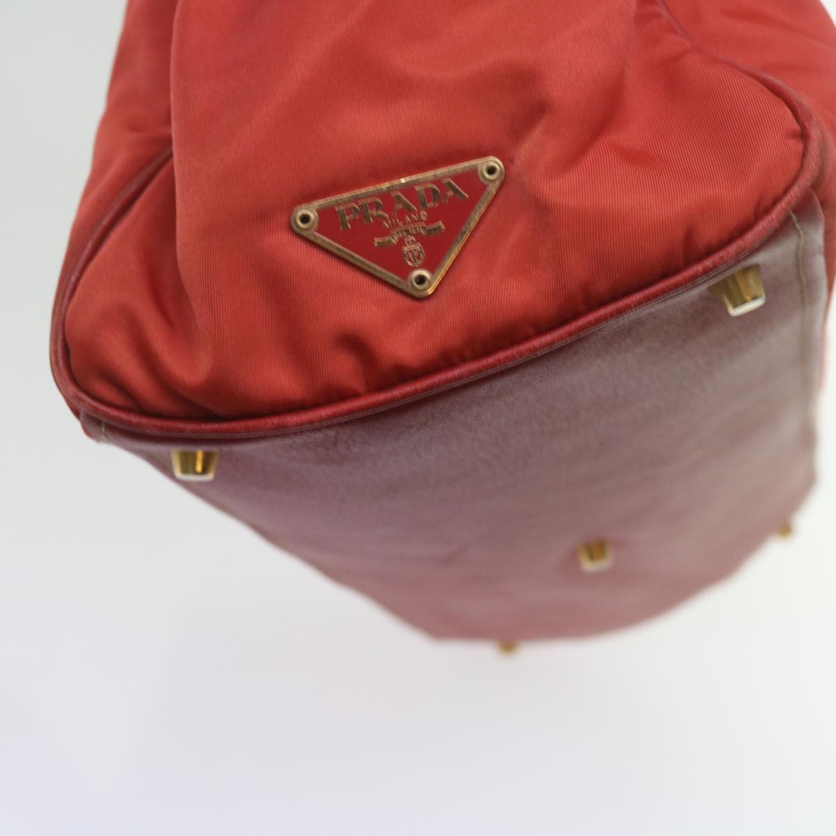 PRADA Hand Bag Nylon Red Auth bs11015