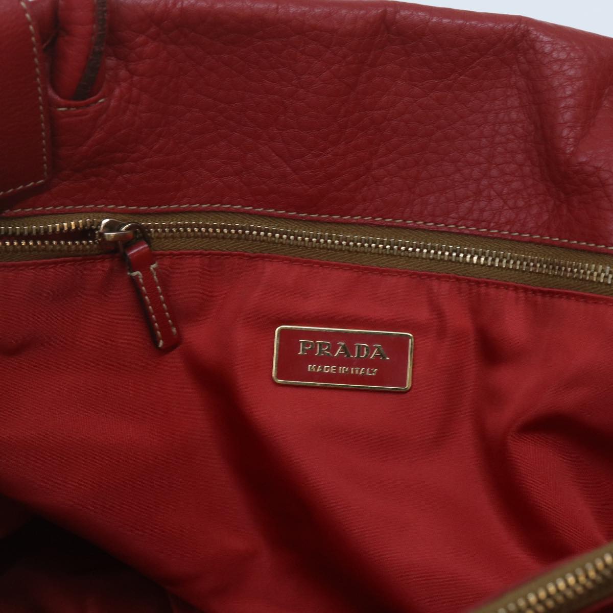 PRADA Hand Bag Nylon Red Auth bs11015