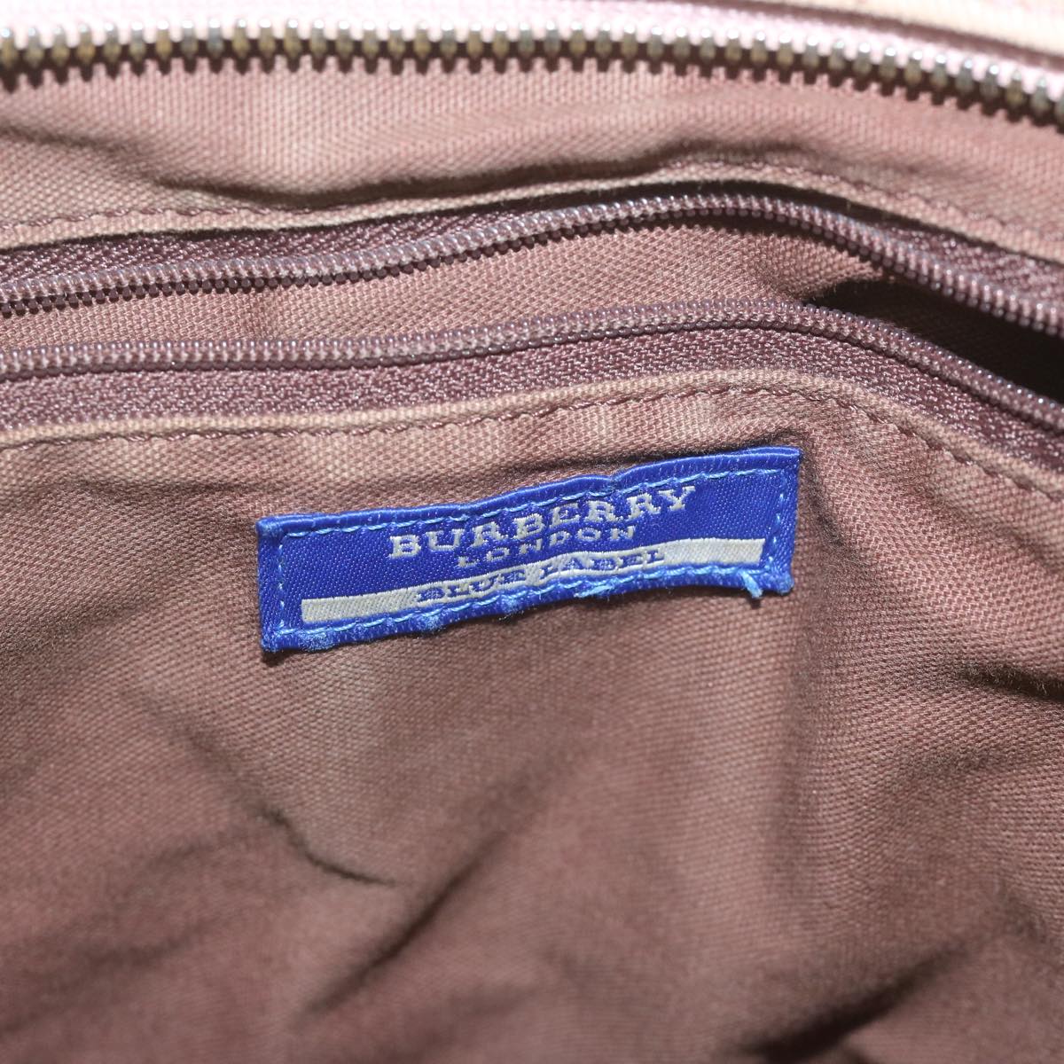 BURBERRY Blue Label Hand Bag Canvas Pink Auth bs11042