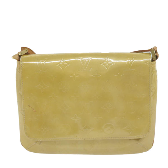 LOUIS VUITTON Monogram Vernis Thompson Street Bag Beige M91301 LV Auth bs11055