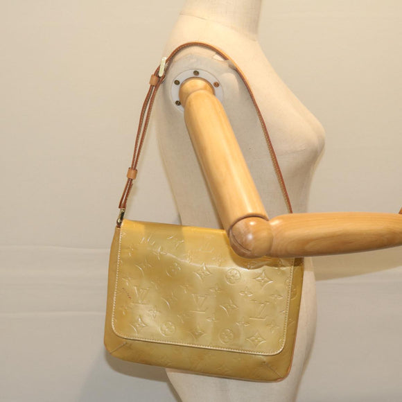 LOUIS VUITTON Monogram Vernis Thompson Street Bag Beige M91301 LV Auth bs11055