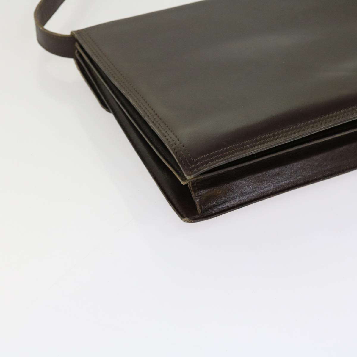 SAINT LAURENT Shoulder Bag Leather Brown Auth bs11089