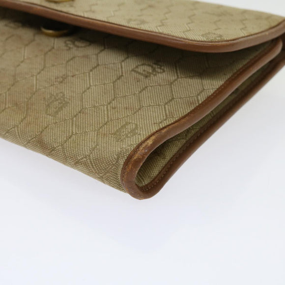Christian Dior Trotter Canvas Pouch 2Set Brown Beige Auth bs11092