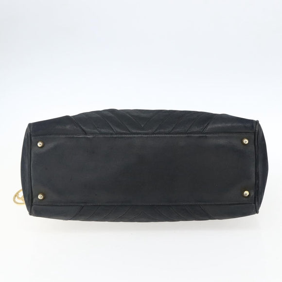 CHANEL Handtas Lamshuid Zwart Goud CC Auth bs11142