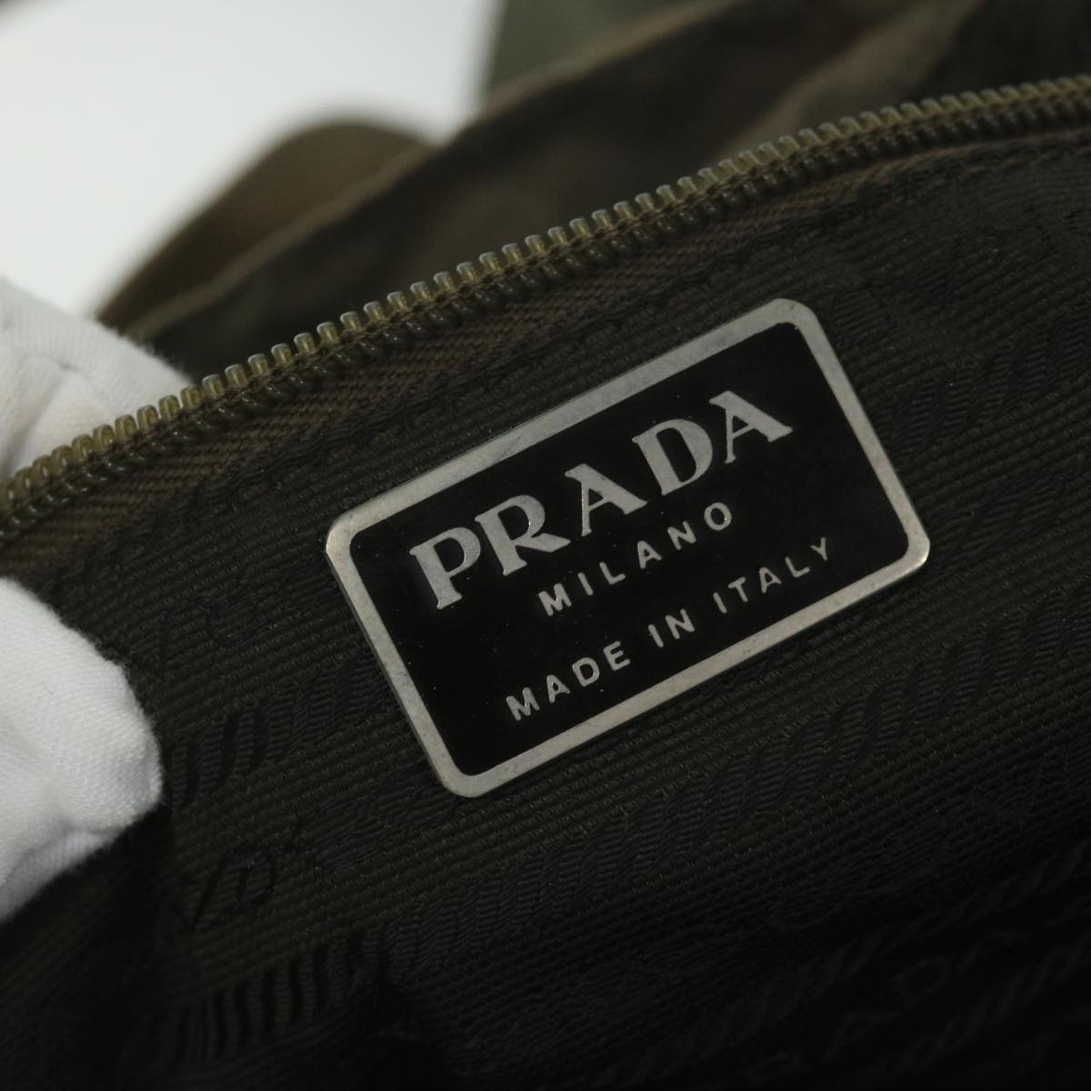 PRADA Backpack Nylon Khaki Auth bs11160