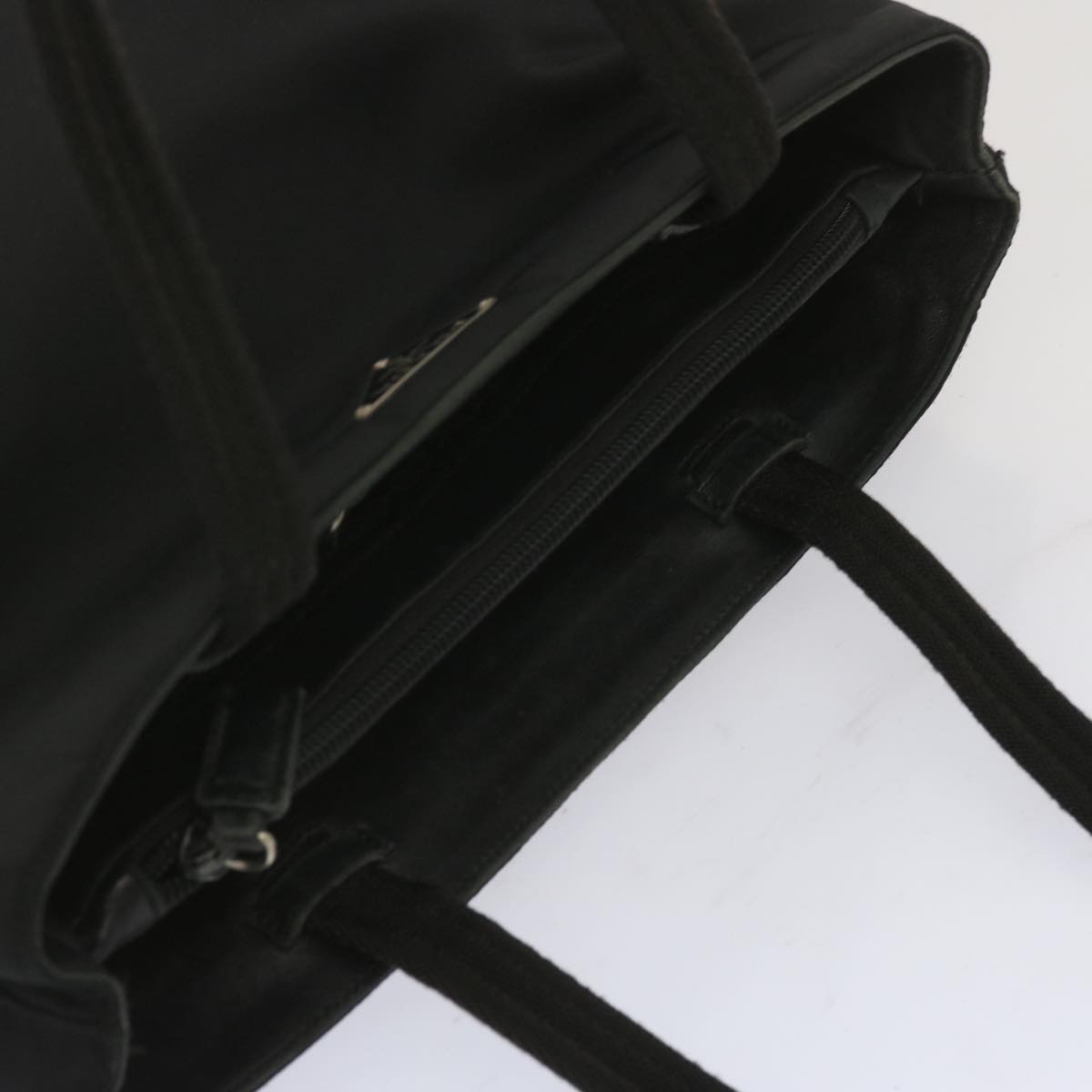 PRADA Tote Bag Nylon Black Auth bs11178