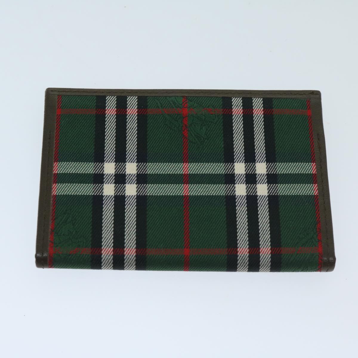 BURBERRY Nova Check Pouch Nylon 4Set Green Beige Auth bs11215